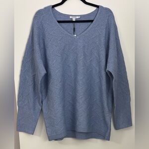 CHICO’S NWT Classic Soft Blue Dolman Pullover V-Neck  Chico’s Size 3 (XL)